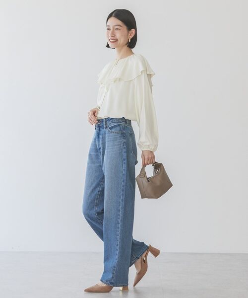 AMERICAN HOLIC（アメリカンホリック）の「サラックール衿フリルラグランブラウス（シャツ/ブラウス・レディース・ブラック/アイボリー・L/M）」の17枚目の写真