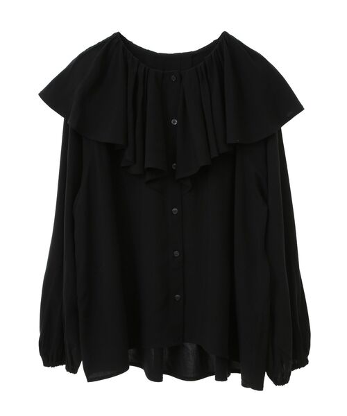 AMERICAN HOLIC（アメリカンホリック）の「サラックール衿フリルラグランブラウス（シャツ/ブラウス・レディース・ブラック/アイボリー・L/M）」の7枚目の写真