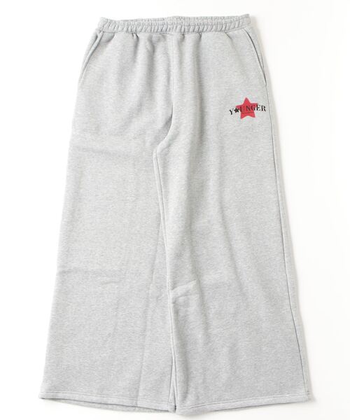 ☆韓国の人気☆【ETRE】☆STARS KNIT WIDE SWEAT PANTS☆ Soaking star logo buggy sweat pants（スウェットパンツ