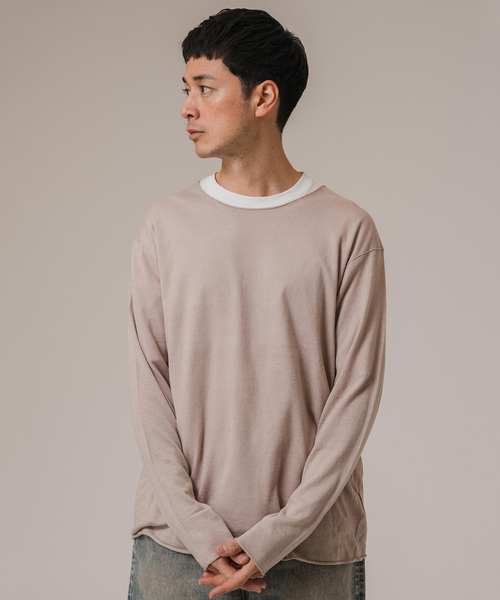 EDIFICE（エディフィス）の「E.14ゲージ ルーズネック ニット（ニット/セーター・メンズ・パープル/ベージュ/ブラック/ブルー系その他・LARGE/MEDIUM）」の20枚目の写真