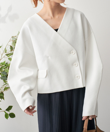 Vネックニットジャケット