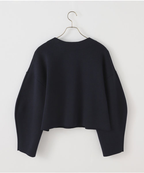 Spick & Span(スピックアンドスパン)の「Vネックニットジャケット(カーディガン/ボレロ・レディース・ネイビー/ホワイト・FREE)」の12枚目の写真