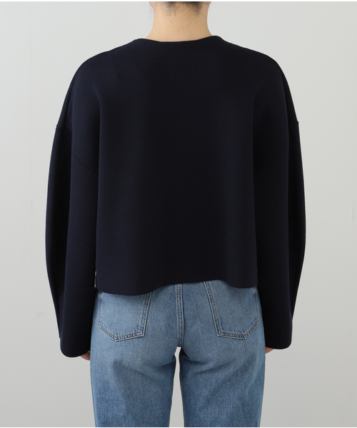 Spick & Span(スピックアンドスパン)の「Vネックニットジャケット(カーディガン/ボレロ・レディース・ネイビー/ホワイト・FREE)」の22枚目の写真