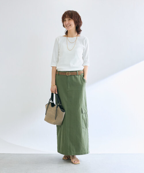 リヴドロワ【全骨格着やせ/ベストセラー】2way テレコ Tシャツ ブラウン 全骨格着やせ/ベストセラー】2wayテレコTシャツ | RIVE DROITE