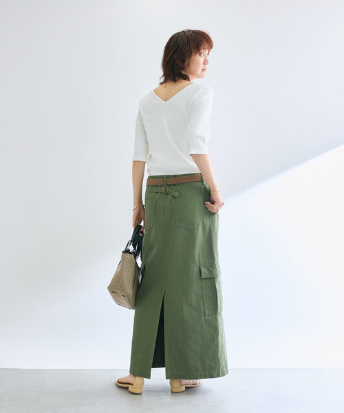 リヴドロワ【全骨格着やせ/ベストセラー】2way テレコ Tシャツ ブラウン 全骨格着やせ/ベストセラー】2wayテレコTシャツ | RIVE DROITE