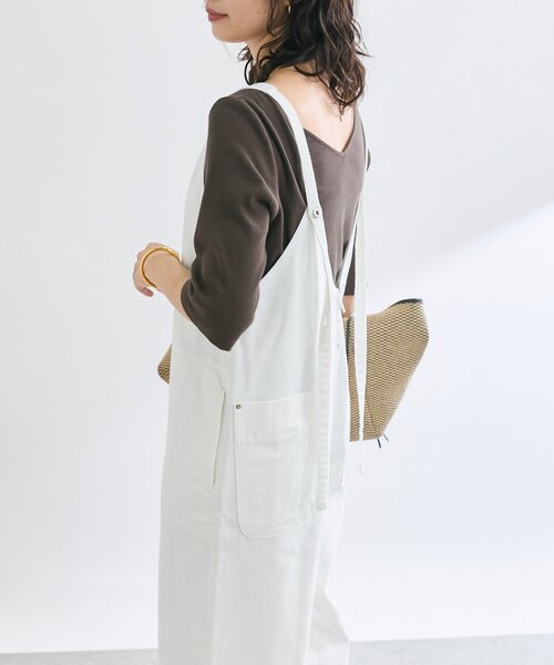 RIVE DROITE(リヴドロワ)の「【全骨格着やせ】2wayテレコTシャツ(Tシャツ/カットソー・レディース・グレー/ブラック/ライトベージュ/ブラウン/オフホワイト・FREE)」の6枚目の写真