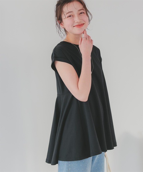 titivate(ティティベイト)の「汗染み防止バックフレアTシャツ(Tシャツ/カットソー・レディース・ブラウン/ライトグリーン/ホワイト/チャコール/ブラック/ローズ・S/M)」の3枚目の写真