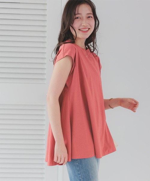 titivate(ティティベイト)の「汗染み防止バックフレアTシャツ(Tシャツ/カットソー・レディース・ブラウン/ライトグリーン/ホワイト/チャコール/ブラック/ローズ・S/M)」の14枚目の写真
