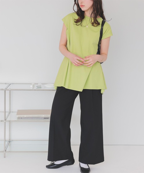 titivate(ティティベイト)の「汗染み防止バックフレアTシャツ(Tシャツ/カットソー・レディース・ブラウン/ライトグリーン/ホワイト/チャコール/ブラック/ローズ・S/M)」の12枚目の写真