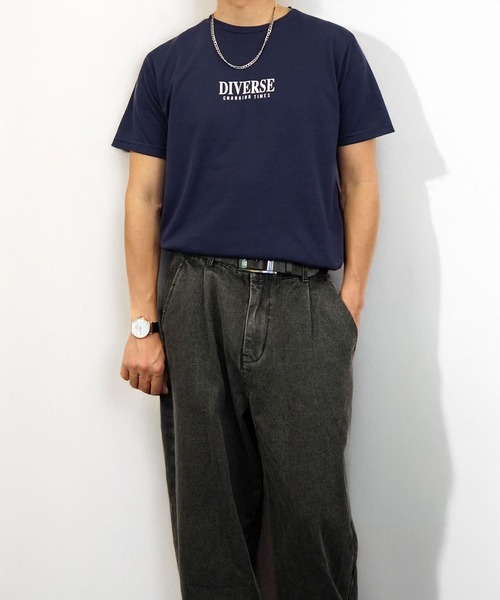 Burner（バーナー）の「【GROOVY STORE】ミニロゴTシャツ　吸水速乾 UVカット（Tシャツ/カットソー・メンズ・ブラック/ブラック系その他2/グレイッシュベージュ/オリーブ/オフホワイト/ブラック系その他3/ブルー/スミクロ/ミント/ネイビー/ホワイト/サーモンピンク・M/L/LL）」の10枚目の写真