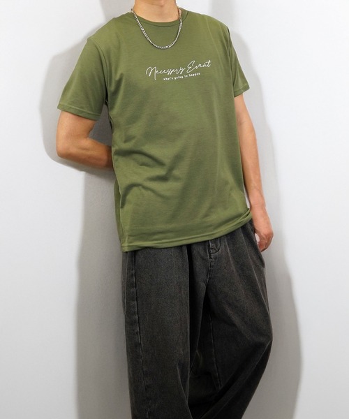 Burner（バーナー）の「【GROOVY STORE】ミニロゴTシャツ　吸水速乾 UVカット（Tシャツ/カットソー・メンズ・ブラック/ブラック系その他2/グレイッシュベージュ/オリーブ/オフホワイト/ブラック系その他3/ブルー/スミクロ/ミント/ネイビー/ホワイト/サーモンピンク・M/L/LL）」の8枚目の写真