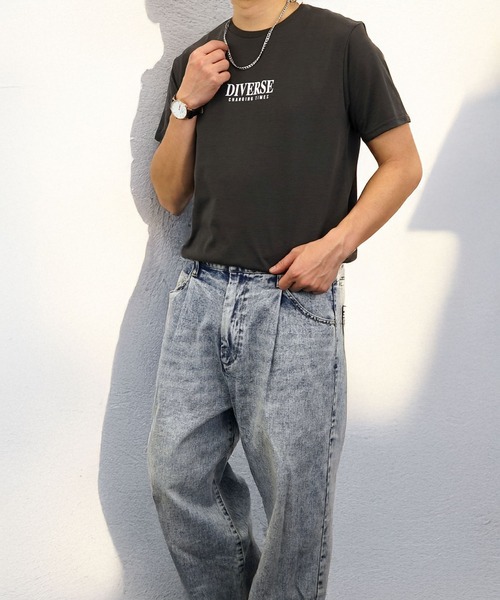 Burner（バーナー）の「【GROOVY STORE】ミニロゴTシャツ　吸水速乾 UVカット（Tシャツ/カットソー・メンズ・ブラック/ブラック系その他2/グレイッシュベージュ/オリーブ/オフホワイト/ブラック系その他3/ブルー/スミクロ/ミント/ネイビー/ホワイト/サーモンピンク・M/L/LL）」の4枚目の写真