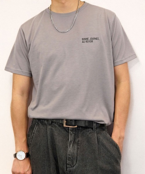 Burner（バーナー）の「【GROOVY STORE】ミニロゴTシャツ　吸水速乾 UVカット（Tシャツ/カットソー・メンズ・ブラック/ブラック系その他2/グレイッシュベージュ/オリーブ/オフホワイト/ブラック系その他3/ブルー/スミクロ/ミント/ネイビー/ホワイト/サーモンピンク・M/L/LL）」の15枚目の写真
