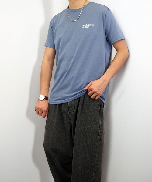 Burner（バーナー）の「【GROOVY STORE】ミニロゴTシャツ　吸水速乾 UVカット（Tシャツ/カットソー・メンズ・ブラック/ブラック系その他2/グレイッシュベージュ/オリーブ/オフホワイト/ブラック系その他3/ブルー/スミクロ/ミント/ネイビー/ホワイト/サーモンピンク・M/L/LL）」の16枚目の写真