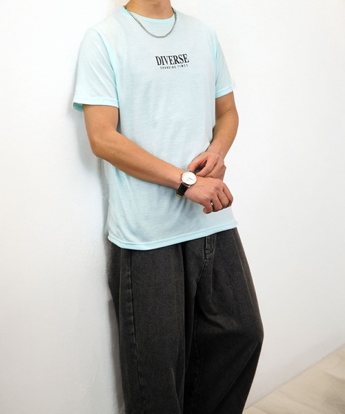 Burner（バーナー）の「【GROOVY STORE】ミニロゴTシャツ　吸水速乾 UVカット（Tシャツ/カットソー・メンズ・ブラック/ブラック系その他2/グレイッシュベージュ/オリーブ/オフホワイト/ブラック系その他3/ブルー/スミクロ/ミント/ネイビー/ホワイト/サーモンピンク・M/L/LL）」の21枚目の写真