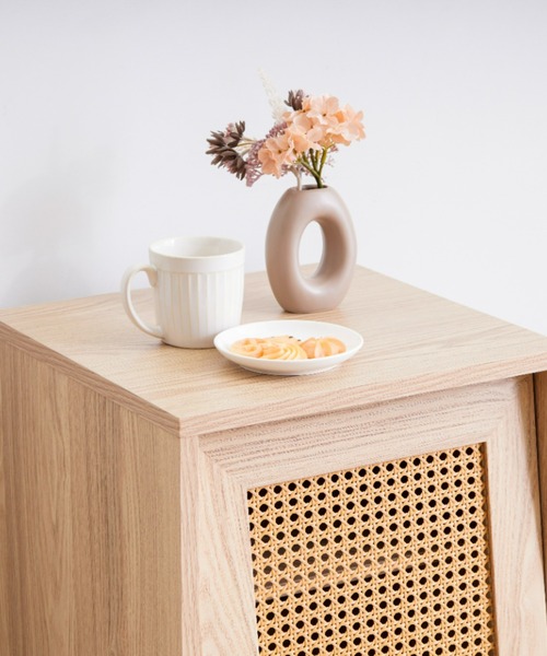 【福岡市限定】【展示品・未使用品】キャビネット ラタン調 福岡市限定】【展示品・未使用品】キャビネット ラタン調（福岡