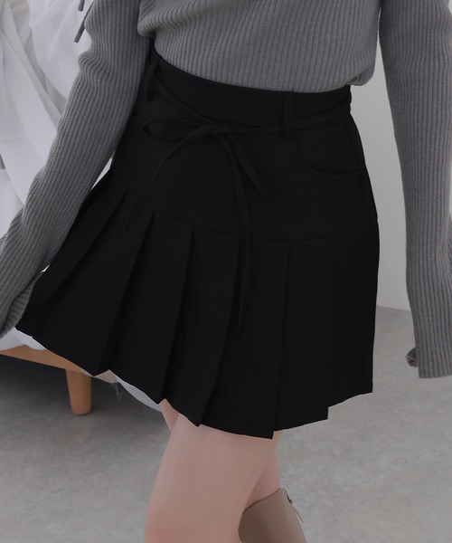 ミニスカート Chevron miniskirt MG2252_15PM_F0241_S_OOO waist ribbon mini skirt/ウエストリボンミニスカート(スカート