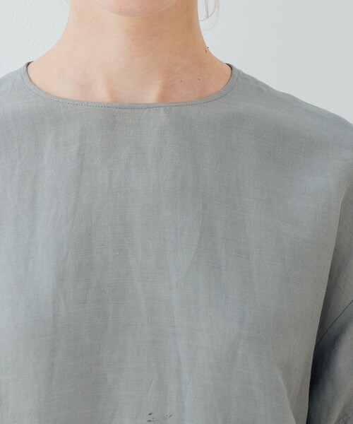 リネンキュプラシルクコンパクト クルーネックワンピース（ワンピース