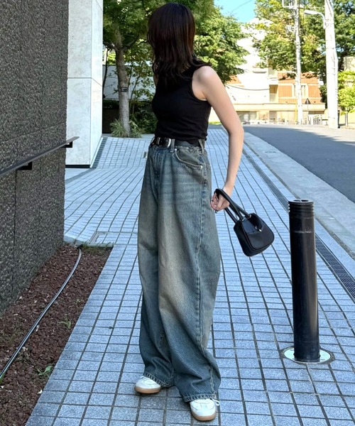 EDWIN〈バギージーンズ ワイドデニムパンツ 色落ち フェード XV 日本製〉 EDWIN エドウィン ワイドストレート デニムパンツ バギー