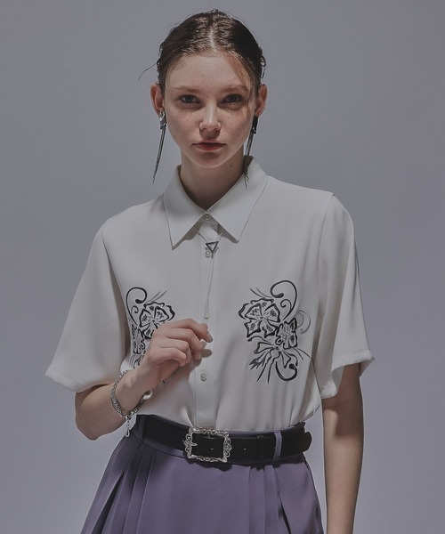Ado HARE コラボシャツ Mサイズ Ado x HARE Collab Rose Embroidered Shirt Black S(US XS