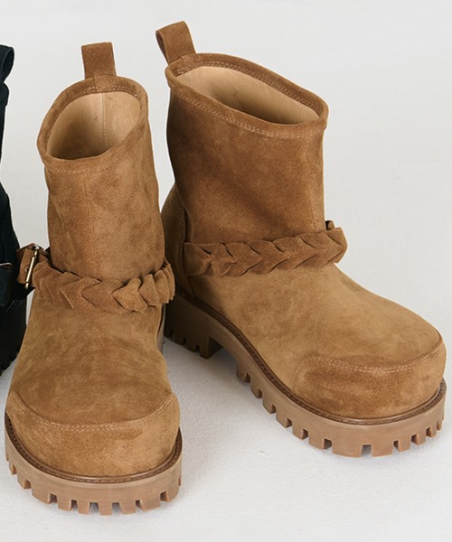 DISCOVERED（ディスカバード）の「DISCOVERED BRAID STRAP ENGINEER BOOTS（ブーツ・メンズ・キャメル/ブラック系その他/ブラック/その他・39/40/41/42/43/44）」の4枚目の写真