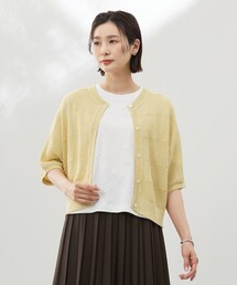 【洗える】PATTERN MESH ドルマンスリーブ カーディガン