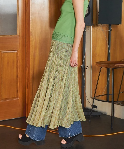 MAISON SPECIAL サーキュラープリーツチェックスカート Circular Pleated Plaid Skirt/サーキュラープリーツチェック