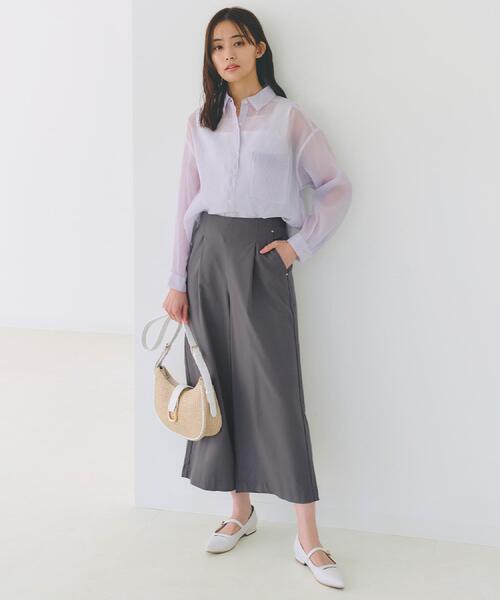grove(グローブ)の「【冷感】サマーハイパーストレッチワイドパンツ(その他パンツ・レディース・ネイビー/カーキ/ブラック/ナチュラル/チャコールグレー・03/02/05/01/04)」の9枚目の写真