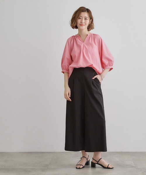 grove(グローブ)の「【冷感】サマーハイパーストレッチワイドパンツ(その他パンツ・レディース・ネイビー/カーキ/ブラック/ナチュラル/チャコールグレー・03/02/05/01/04)」の12枚目の写真