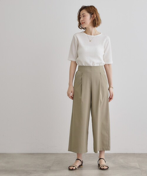 grove(グローブ)の「【冷感】サマーハイパーストレッチワイドパンツ(その他パンツ・レディース・ネイビー/カーキ/ブラック/ナチュラル/チャコールグレー・03/02/05/01/04)」の16枚目の写真