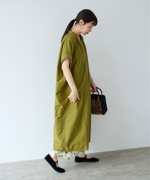 yuni(ユニ )の「プロダクトダイ カフタンワンピース(ワンピース・レディース・イエロー/ブラック/ピンク・FREE)」の4枚目の写真