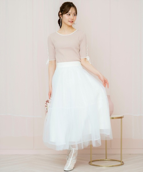 WILLSELECTION（ウィルセレクション）の「袖レースアップニット（ニット/セーター・レディース・オフホワイト/ピンク/ブラック・FREE）」の20枚目の写真