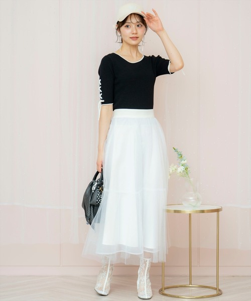 WILLSELECTION（ウィルセレクション）の「袖レースアップニット（ニット/セーター・レディース・オフホワイト/ピンク/ブラック・FREE）」の17枚目の写真