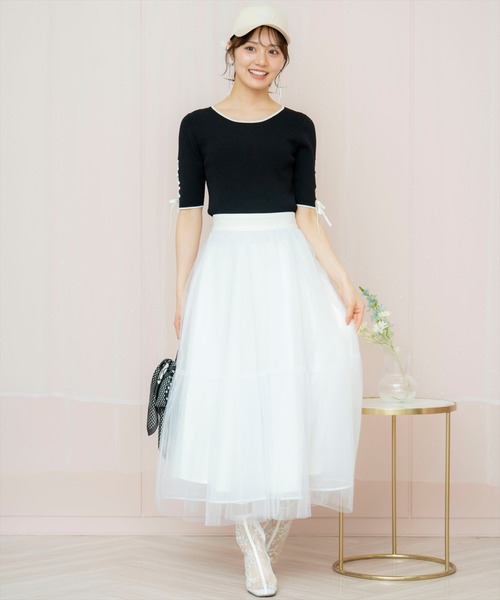 WILLSELECTION（ウィルセレクション）の「袖レースアップニット（ニット/セーター・レディース・オフホワイト/ピンク/ブラック・FREE）」の18枚目の写真