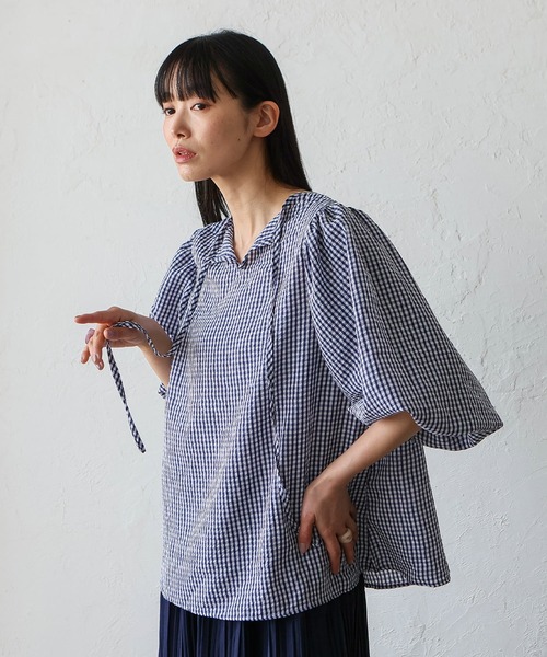 No Rule No Line(ノール-ルノーライン)の「バルーン トップス バルーンリボンブラウス(シャツ/ブラウス・レディース・ネイビー/ブラック・FREE)」の22枚目の写真