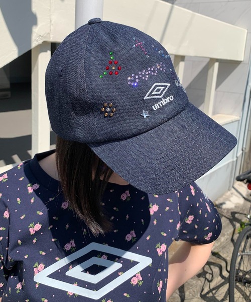 新品 コラボumblo×Casseliniストーンキャップ ラインストーン完売品 Casselini(キャセリーニ)【UMBRO × Casselini】ストーンCAP