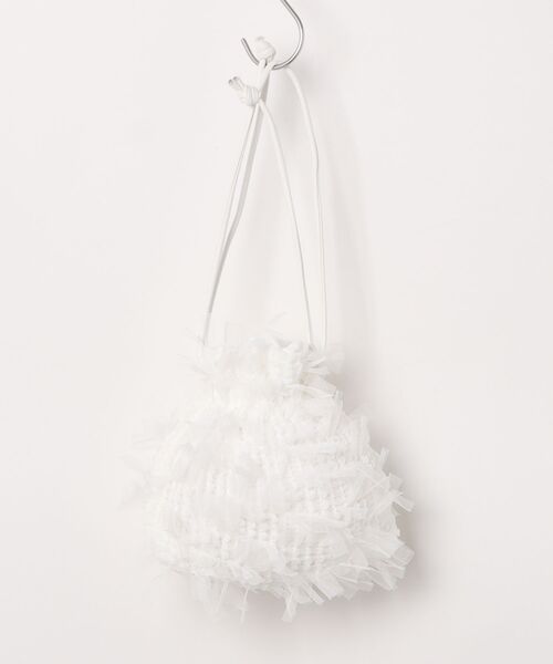My shawty(マイシャウティー)の「fringe tule bag(ハンドバッグ・レディース・ホワイト/ブラック・FREE)」の5枚目の写真