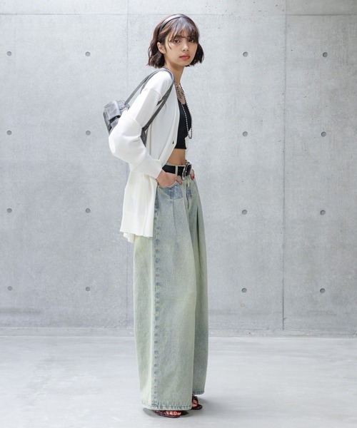 PAGEBOY（ページボーイ）の「ロールリンキングＶネックカーディガン（カーディガン/ボレロ・レディース・ブラック/オレンジ系その他3/オフホワイト・FREE）」の6枚目の写真