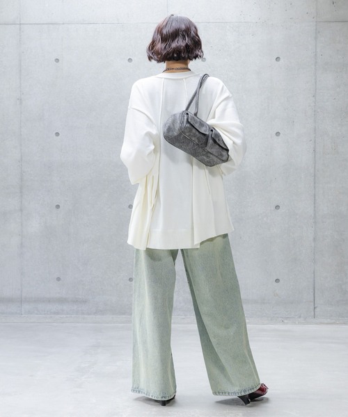 PAGEBOY（ページボーイ）の「ロールリンキングＶネックカーディガン（カーディガン/ボレロ・レディース・ブラック/オレンジ系その他3/オフホワイト・FREE）」の7枚目の写真