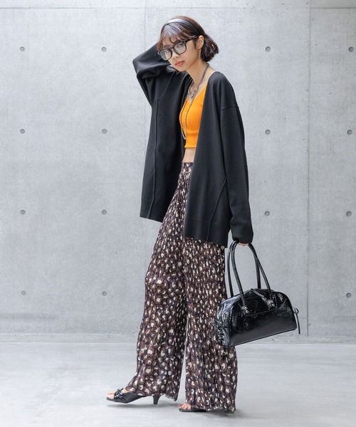 PAGEBOY（ページボーイ）の「ロールリンキングＶネックカーディガン（カーディガン/ボレロ・レディース・ブラック/オレンジ系その他3/オフホワイト・FREE）」の11枚目の写真