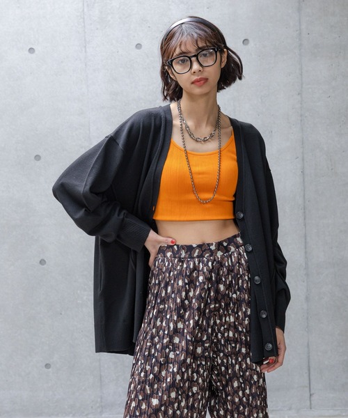 PAGEBOY（ページボーイ）の「ロールリンキングＶネックカーディガン（カーディガン/ボレロ・レディース・ブラック/オレンジ系その他3/オフホワイト・FREE）」の14枚目の写真