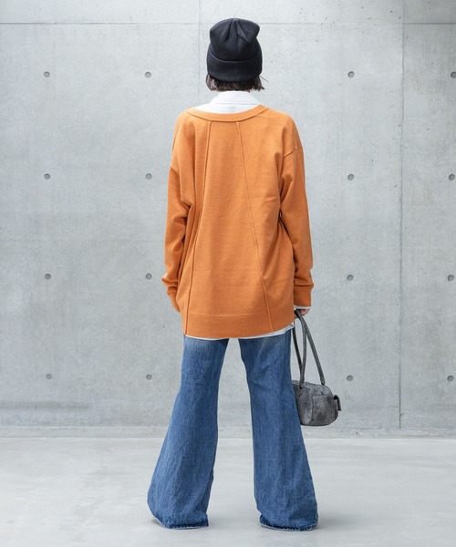 PAGEBOY（ページボーイ）の「ロールリンキングＶネックカーディガン（カーディガン/ボレロ・レディース・ブラック/オレンジ系その他3/オフホワイト・FREE）」の17枚目の写真