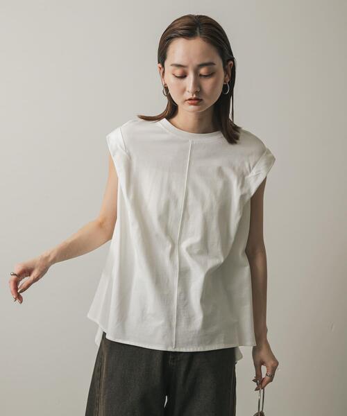 SENSE OF PLACE by URBAN RESEARCH(センスオブプレイスバイアーバンリサーチ)の「ショルダータックフレアカットトップ(Tシャツ/カットソー・レディース・グリーン/ブラック/オフホワイト・ONE)」の18枚目の写真