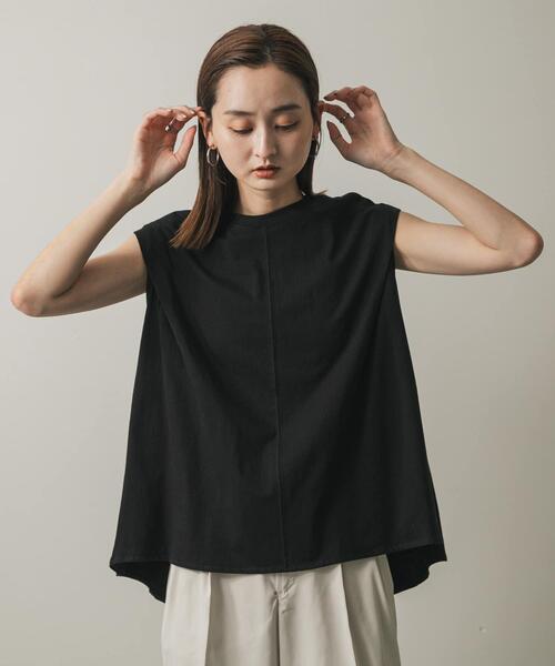 SENSE OF PLACE by URBAN RESEARCH(センスオブプレイスバイアーバンリサーチ)の「ショルダータックフレアカットトップ(Tシャツ/カットソー・レディース・グリーン/ブラック/オフホワイト・ONE)」の13枚目の写真