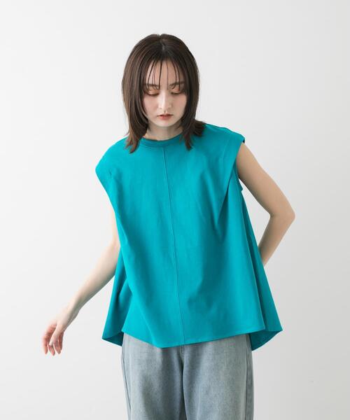 SENSE OF PLACE by URBAN RESEARCH(センスオブプレイスバイアーバンリサーチ)の「ショルダータックフレアカットトップ(Tシャツ/カットソー・レディース・グリーン/ブラック/オフホワイト・ONE)」の20枚目の写真