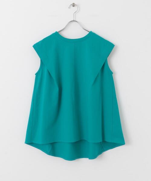 SENSE OF PLACE by URBAN RESEARCH(センスオブプレイスバイアーバンリサーチ)の「ショルダータックフレアカットトップ(Tシャツ/カットソー・レディース・グリーン/ブラック/オフホワイト・ONE)」の12枚目の写真