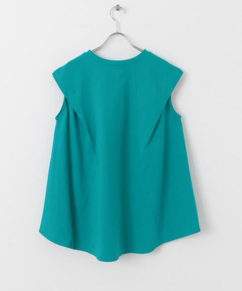 SENSE OF PLACE by URBAN RESEARCH(センスオブプレイスバイアーバンリサーチ)の「ショルダータックフレアカットトップ(Tシャツ/カットソー・レディース・グリーン/ブラック/オフホワイト・ONE)」の14枚目の写真
