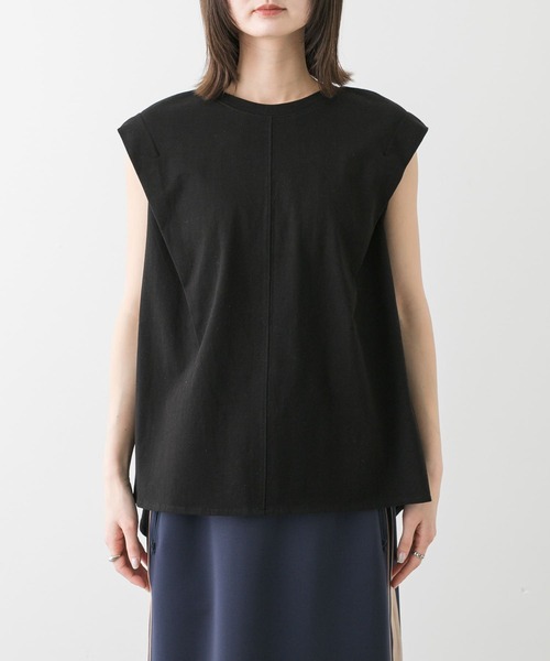 SENSE OF PLACE by URBAN RESEARCH(センスオブプレイスバイアーバンリサーチ)の「ショルダータックフレアカットトップ(Tシャツ/カットソー・レディース・グリーン/ブラック/オフホワイト・ONE)」の6枚目の写真