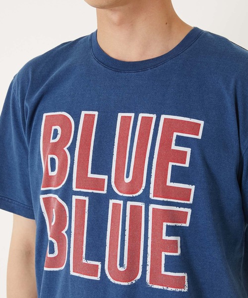 BLUE BLUE(ブルーブルー)の「HT400 INDIGO BLUE BLUE BIGLOGO Tシャツ(Tシャツ/カットソー・メンズ・インディゴブルー・SMALL/MEDIUM/LARGE/X-LARGE)」の7枚目の写真