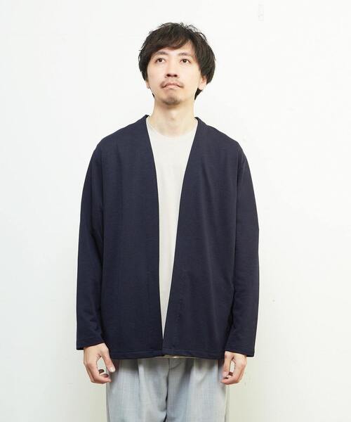 MEN'S MELROSE（メンズメルローズ）の「パリネチドリボタンレスカーディガン（カーディガン/ボレロ・メンズ・グレー/ネイビー/ホワイト×ブラック/ブラウン・2/4/3）」の7枚目の写真